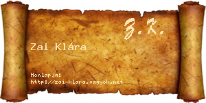 Zai Klára névjegykártya